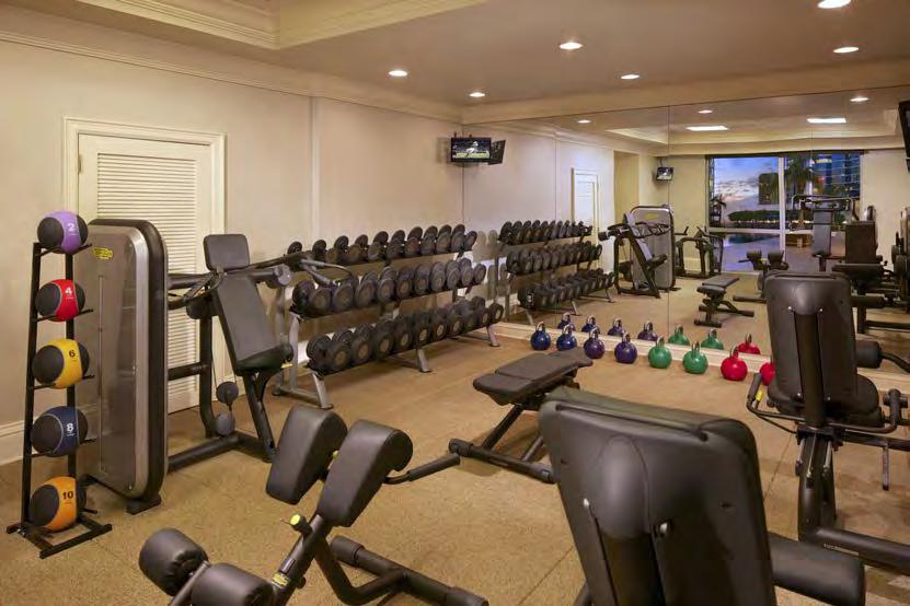 Get your workout in while taking in views of the modern pool and Brickell skyline, or let off some steam