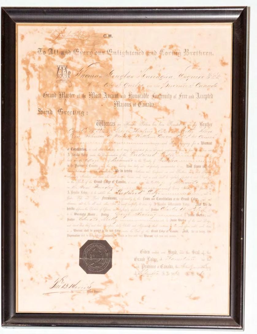Early Edict issued by the Grand Lodge of Ontario This was issued By Grand lodge to settle