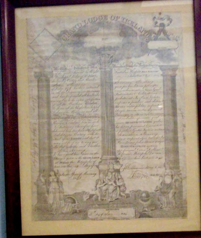 Grand Lodge of Ireland 1845 Master Mason certificate 14 th April 1845 for John