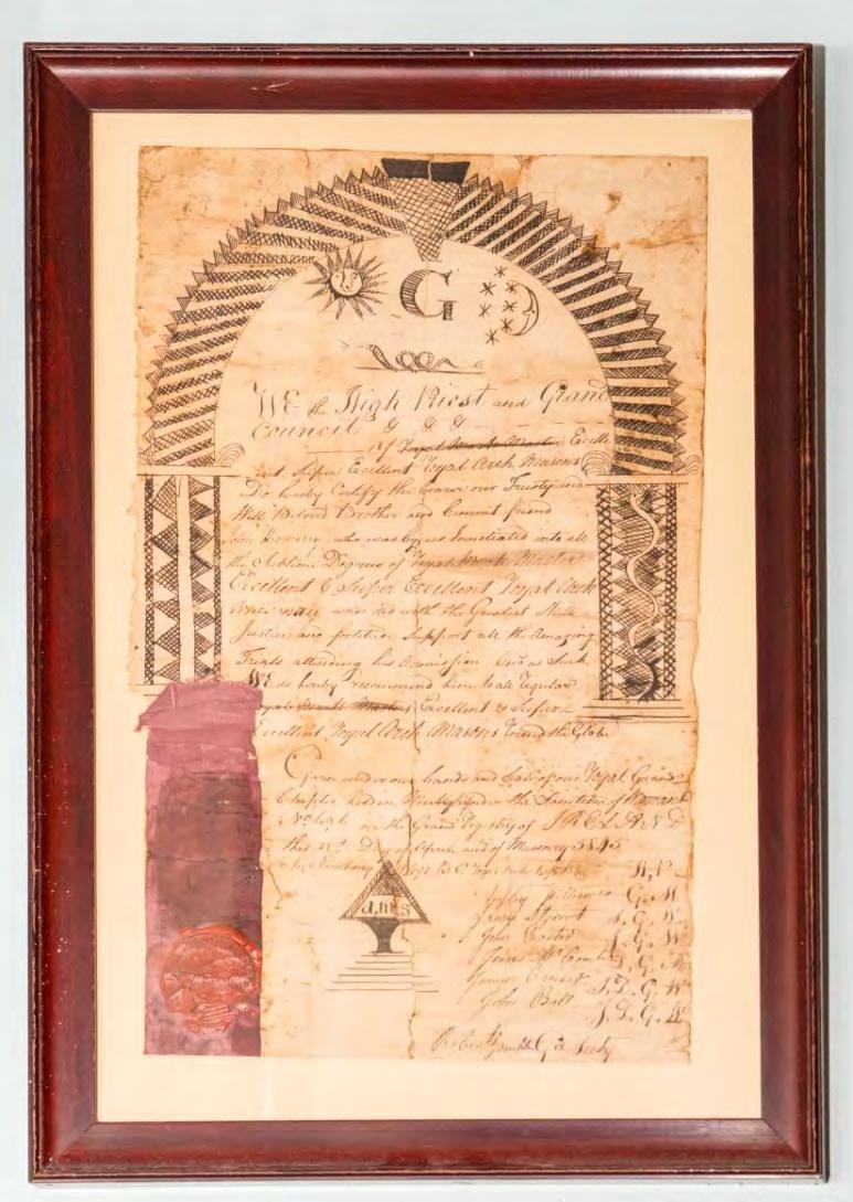 Royal Arch Certificate under the Grand Lodge of Ireland Dated 21 st April 1845 for