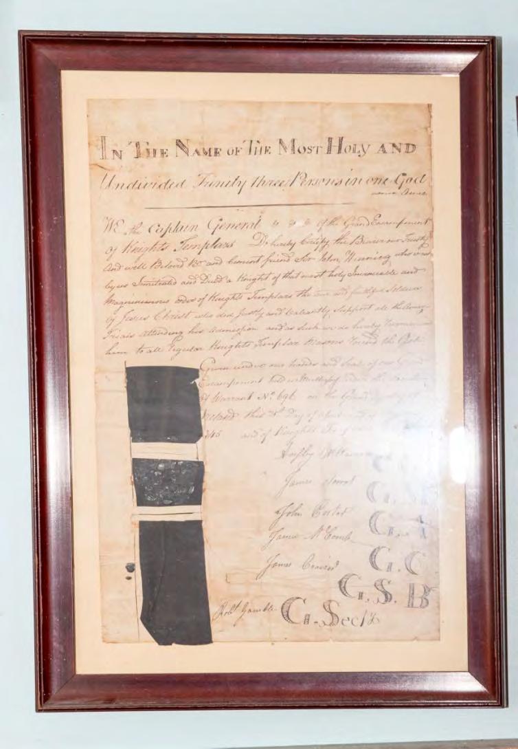Knights Templar Certificate issued under the Grand Lodge of Ireland John Henning initiated into Knights Templar in 21 st April 1845 under Grand Lodge of Ireland.