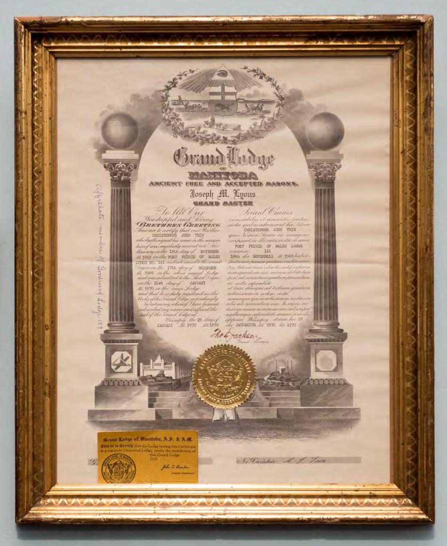 Master Mason Certificate for Christopher John Trim Christopher,from Prince of Wales lodge