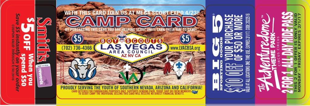 Selling begins February 24th and ends May 31st, 2016, giving units over 3 months to sell and close out accounts, (see page 3). This CAMP CARD program is RISK FREE!