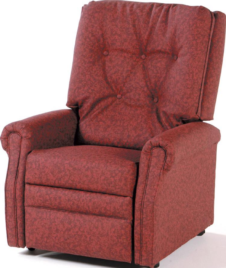 Operates by applying pressure to the back of the chair or by using the handle at the side of the chair Choice of fabrics including materials that are easily cleaned