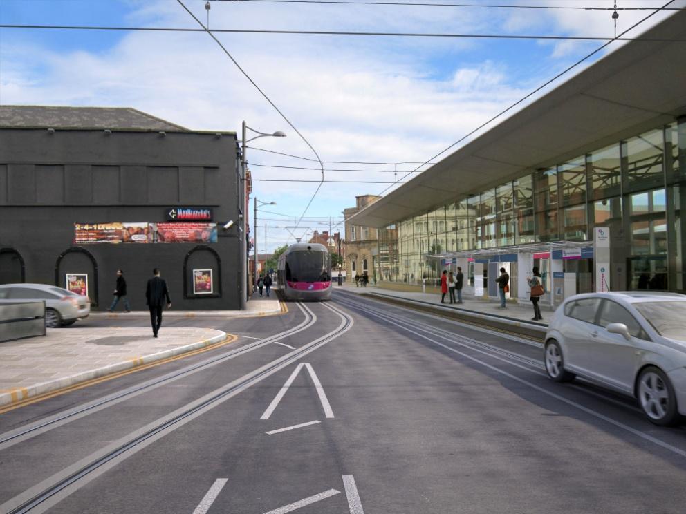 Railway Drive to be restricted to use by trams, pedestrians, cyclists and local access traffic only.