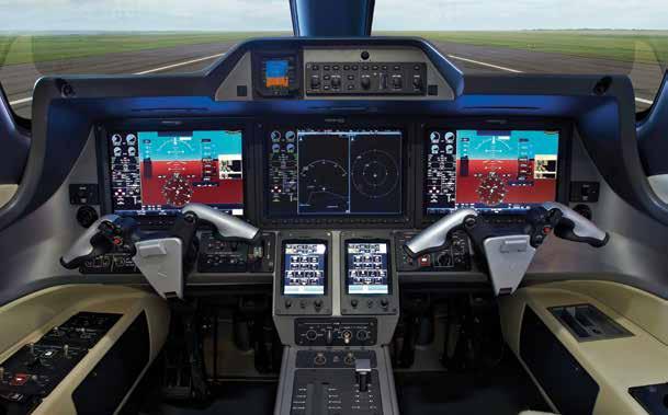 AVIONICS PRODIGY TOUCH FLIGHT DECK Single-pilot operation Reduced pilot checklists thanks to smart systems automation Three 14.1" high resolution displays with split-screen capability Two 5.