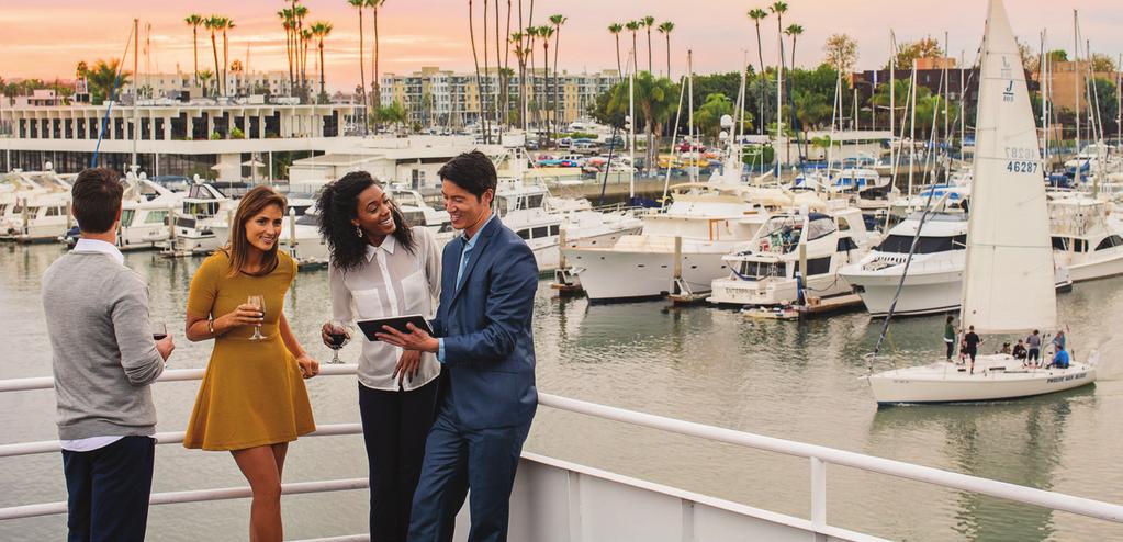 CELEBRATE AT THE MARINA STAGE YOUR SPECIAL OCCASION IN AN INSPIRED SETTING Located just 4 miles from LAX, Marina del Rey offers convenience and style for any