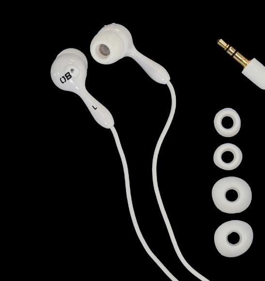 Includes spare ear buds and are available in White or Black.