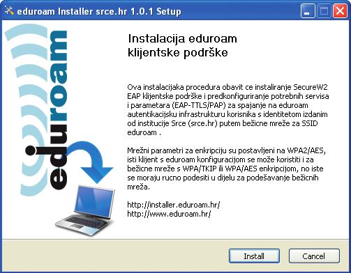novosti eduroam installer - nastavak sa str. 01 na adresi http://www.eduroam.org. Usluga eduroam dostupna je na više od 4.000 lokacija u 41 europskoj zemlji.
