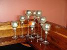 VASES & CAKE STAND 45a SET 8 x GLASS,