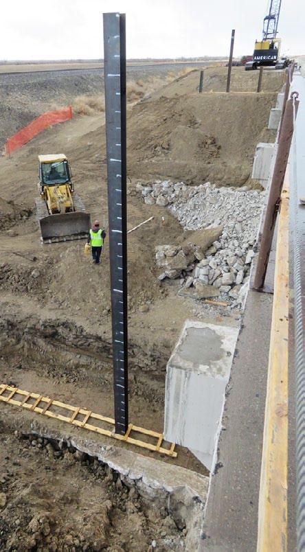 Before the piles were driven, they were marked at one-foot intervals. Then as they were driven, crews counted the number of hammer blows it took to drive the pile one foot.