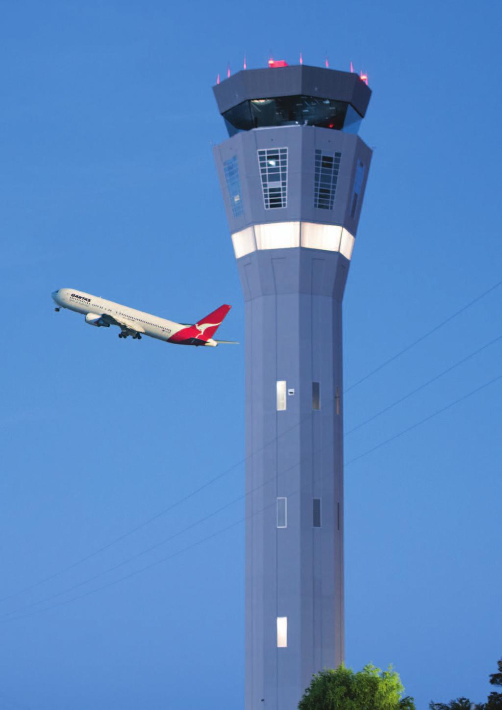 Hy-Tec s North Melbourne plant supplied in-situ concrete using a slipform method for the new Tullamarine Airport tower.