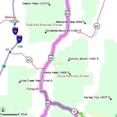 MAP: 9 of 38 Continuing to Arches National Remaining Distance: 265.6 miles (427.4km) 9. Turn SLIGHT RIGHT onto US- 89. Drive for 36.9 miles. 10. US-89 becomes NEW HIGHWAY 89. Drive for 2.8 miles. 11.