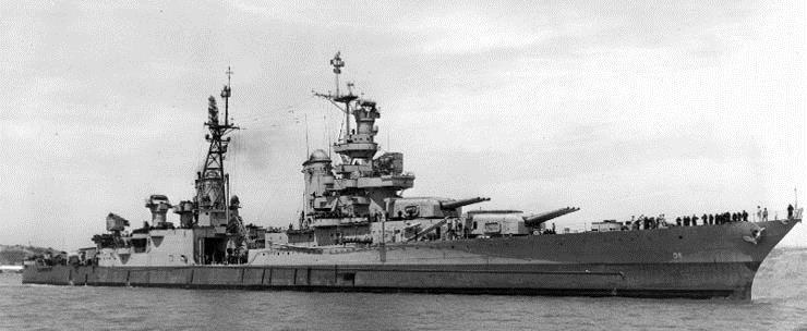 The USS Indianapolis delivered the key parts of the two atomic bombs to Tinian Island in the Marianas on July 26, 1945. She then continued on a route toward the Phillipines.
