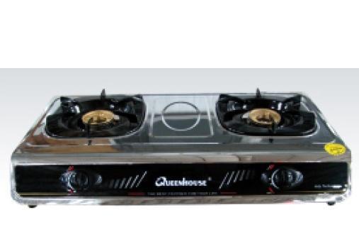MODEL KL-7IIV Table top two burner gas stove Stainless steel two burner gas stove Automatic ignition Enameled pan support Flame failure safety