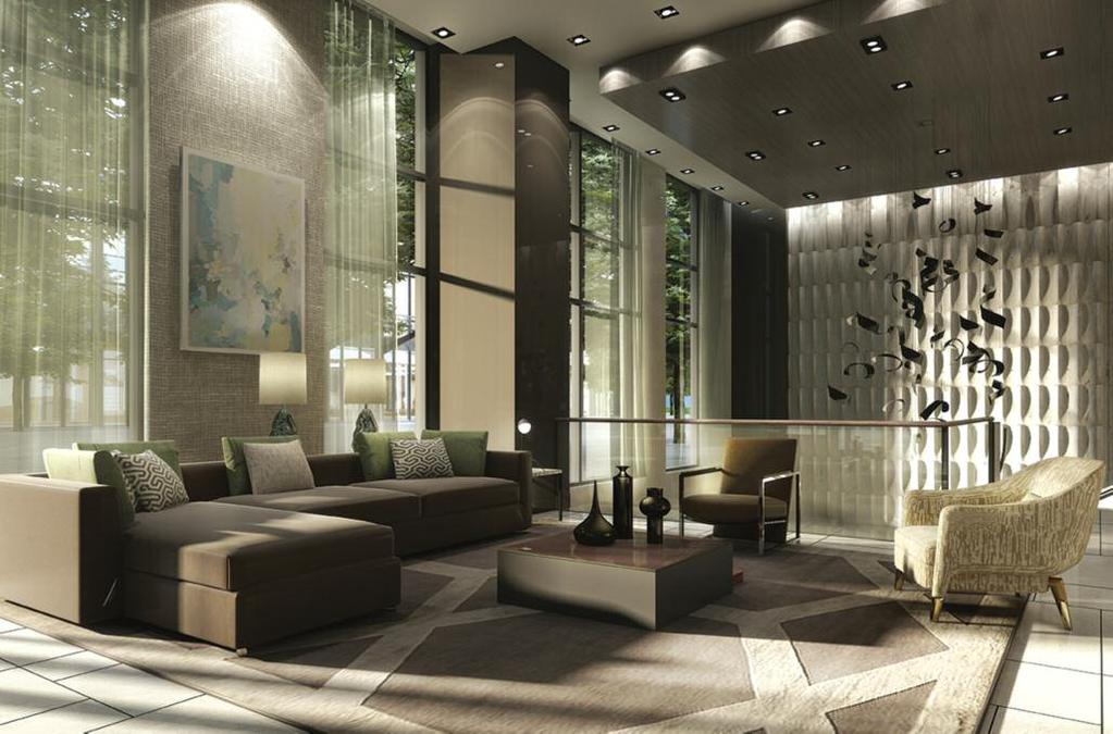 A lobby where urban flirts playfully with the urbane West Lobby An address of this stature merits two distinctive lobbies dedicated to servicing each wing of this residence.