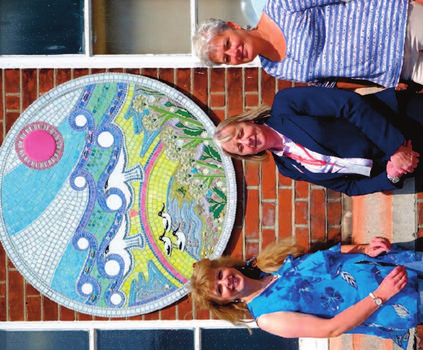 Depicting the local coastal area, the artwork incorporates the native flora and fauna of the Essex Coastline including, Sandwich Terns and Avocets along with plants such as Sea Hogs Fennel, Sea