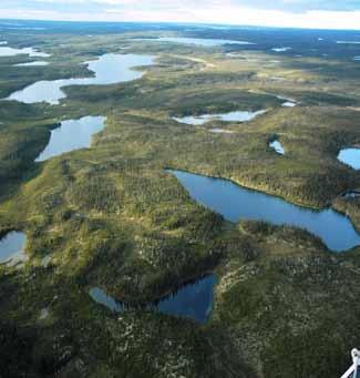 Proportion of Ecoregion occupied by lakes: 19% Proportion of Ecoregion occupied by bogs and fens: 11% Hummocky glacio-fluvial
