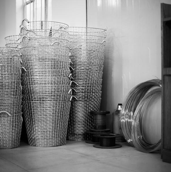 MATERIALS The Korbo baskets are available in two different materials: galvanized steel and acid proof stainless steel.