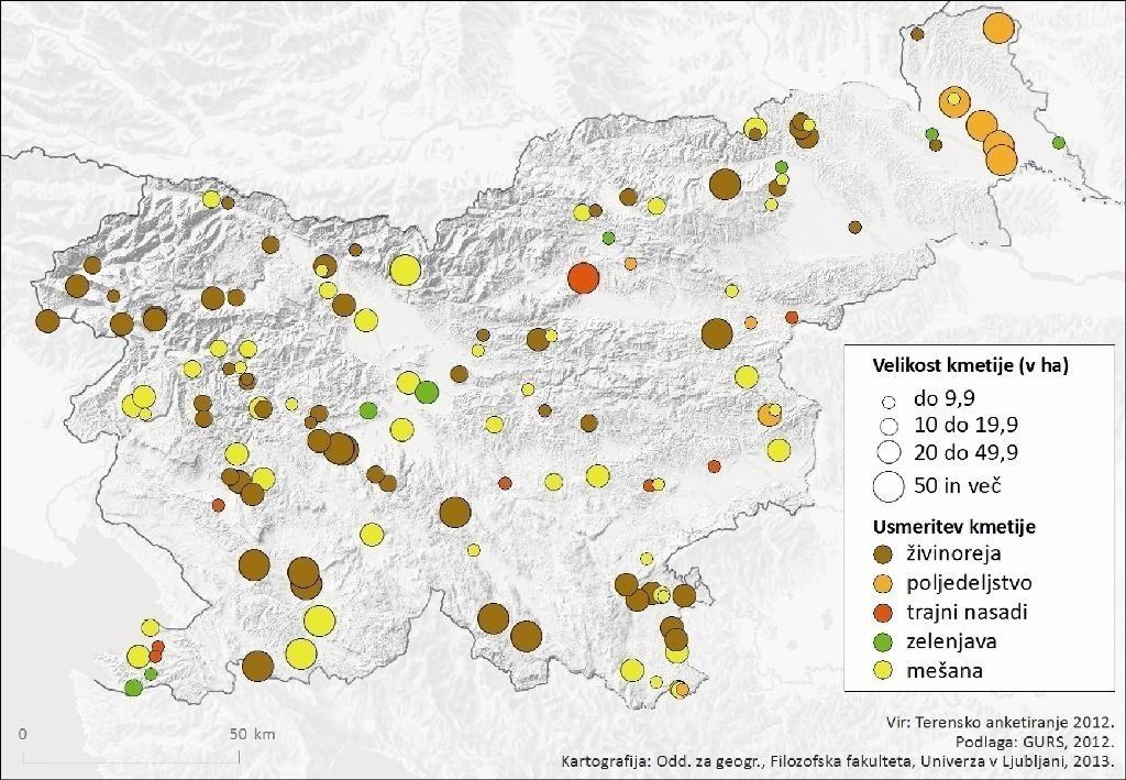 Končni obseg terenske raziskave Terenska raziskava je na koncu zajela 152 ekoloških kmetij.