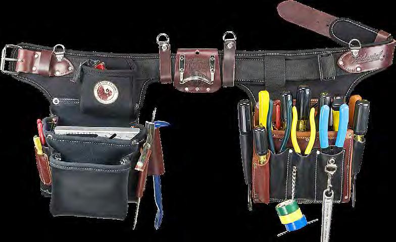 Adjust-to-Fit Series 9550 - Adjustable Pro Framer Our classic leather framing bags (5060 fastener bag and 5017DB tool bag).