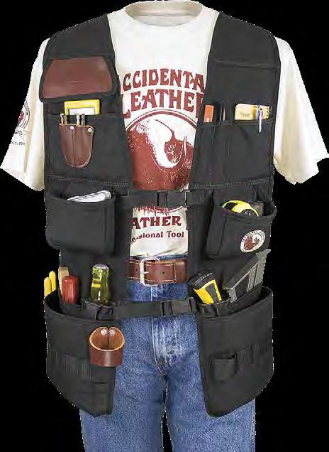 Builders Vest & Work Vest 2535 - Builders Vest Compact vest tool carrying system, loaded with tool holders and pockets.