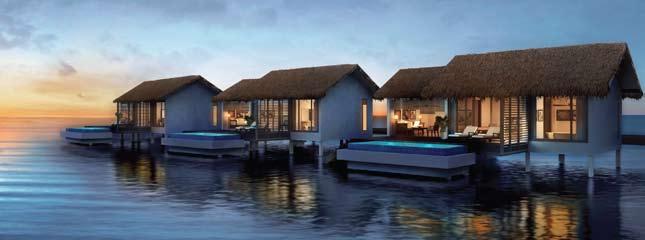 Water Pool Villas 156 m 2 with deck and pool (84 m 2 villa only) Deluxe Water Pool Villas 182 m 2 with deck and pool (100 m 2 villa only) 6 Two Bedroom Villas Beach Villas They can accommodate up to
