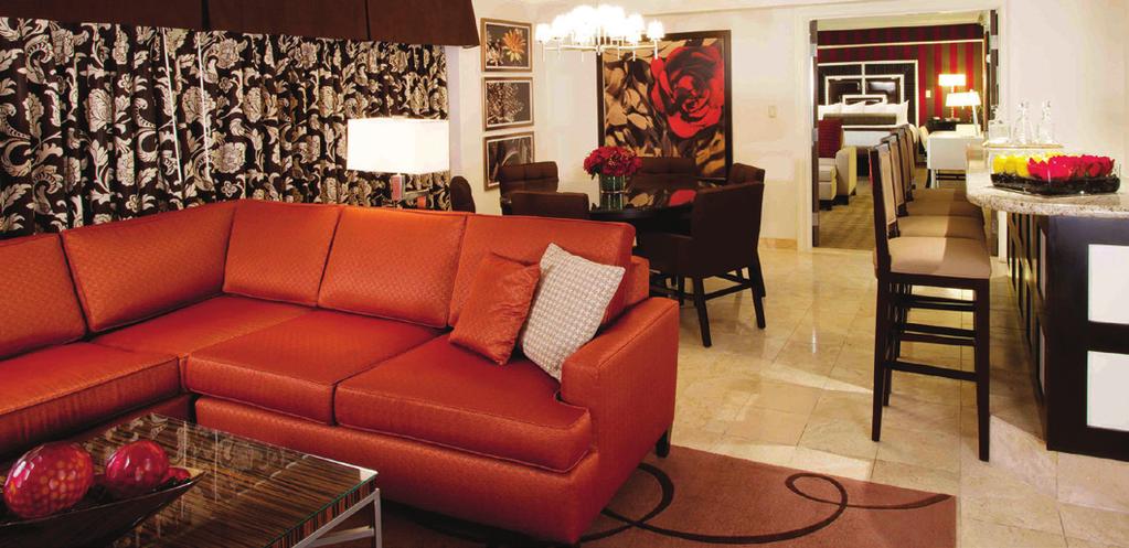 These comfortable and modern Vegas suites may include select