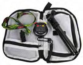 SPORT KIT SPORT POUCH Multi-compartment black nylon pouch + clip fastener The Fox 40 Classic is flawless, consistent and reliable Stopwatch features 12/24-hour digital time and date display, stores