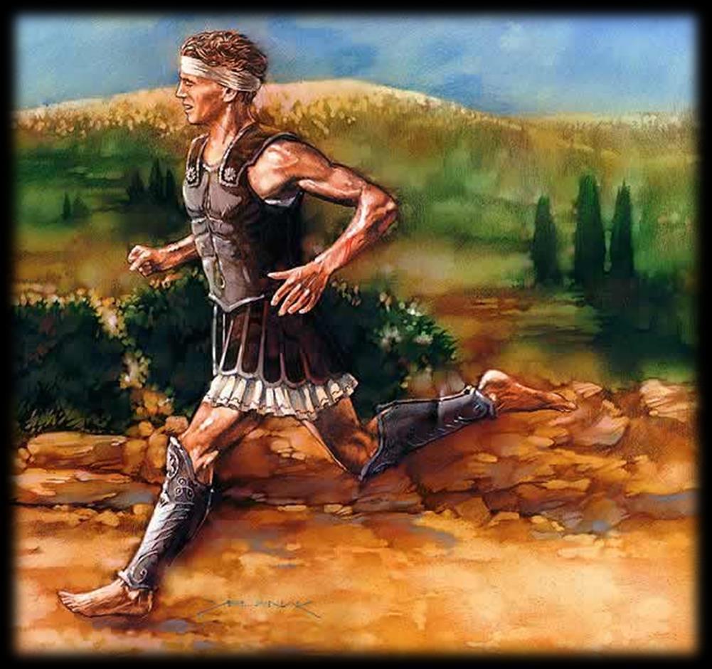 (3-4) After Persia was defeated, they set sail to attack ATHENS A RUNNER was sent to warn of their coming He ran 26 miles to announce the victory and warn Athens to