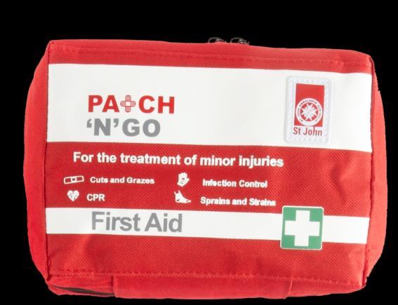 Patch N Go Kit Ideal for the backpack, handbag or school bag, the Patch n Go First Aid Kit will keep you safe on the go.