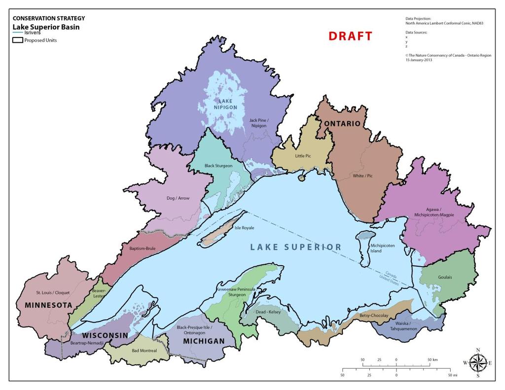 Lake Superior Regional Unit Summaries - Draft Report Prepared for the Superior Work Group (SWG) of the Lake Superior Lakewide Action and Management Plan (LAMP) Draft for Review: February 22, 2013