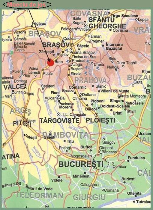 Măgura and Peştera are on the eastern side of the Piatra Craiului Mountains.