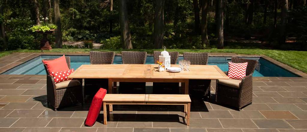SYDNEY COLLECTION The Sydney dining patio collection features a beautiful blend of resin
