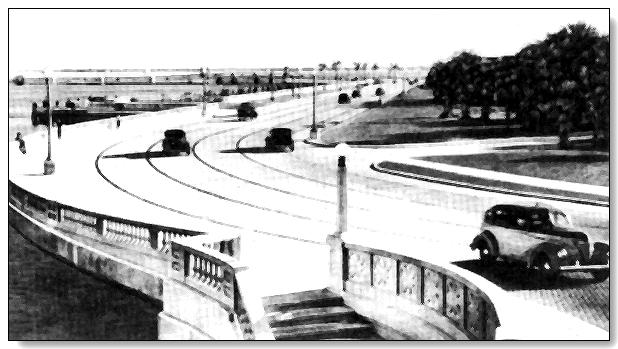 East entrance to Bayshore Boulevard at the Platt Street Bridge. - Photo from University of South Florida Special Collections A major setback occurred to Bayshore Boulevard on October 25, 1921.