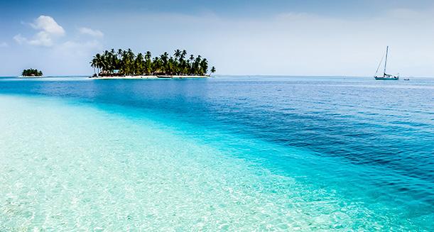 San Blas Archipelago The Archipelago of San Blas is conformed of 300 islands with coral reef formations in the Caribbean Sea of Panama. Most of them are inhabited and accessible only by sea.