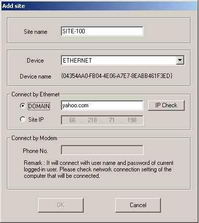 Registered user list : Prikazuje status konekcije sa stanicom i registrovane korisnike i grupe. Network device : prikazuje mrežni uređaj preko koje je ostvarena konekcija.