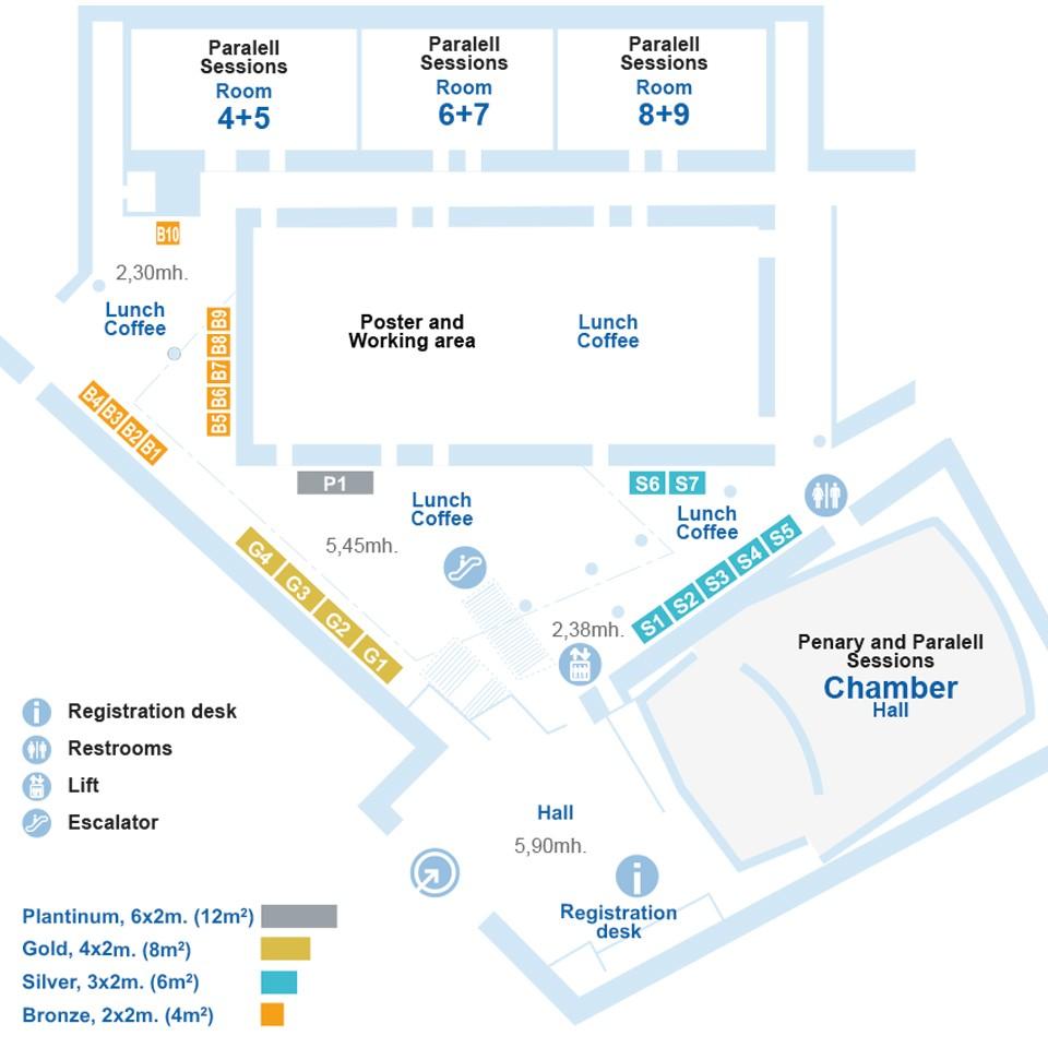 6. Exhibition Floor Plan MULTIPURPOSE ROOMS HALL The distribution of the booths may change