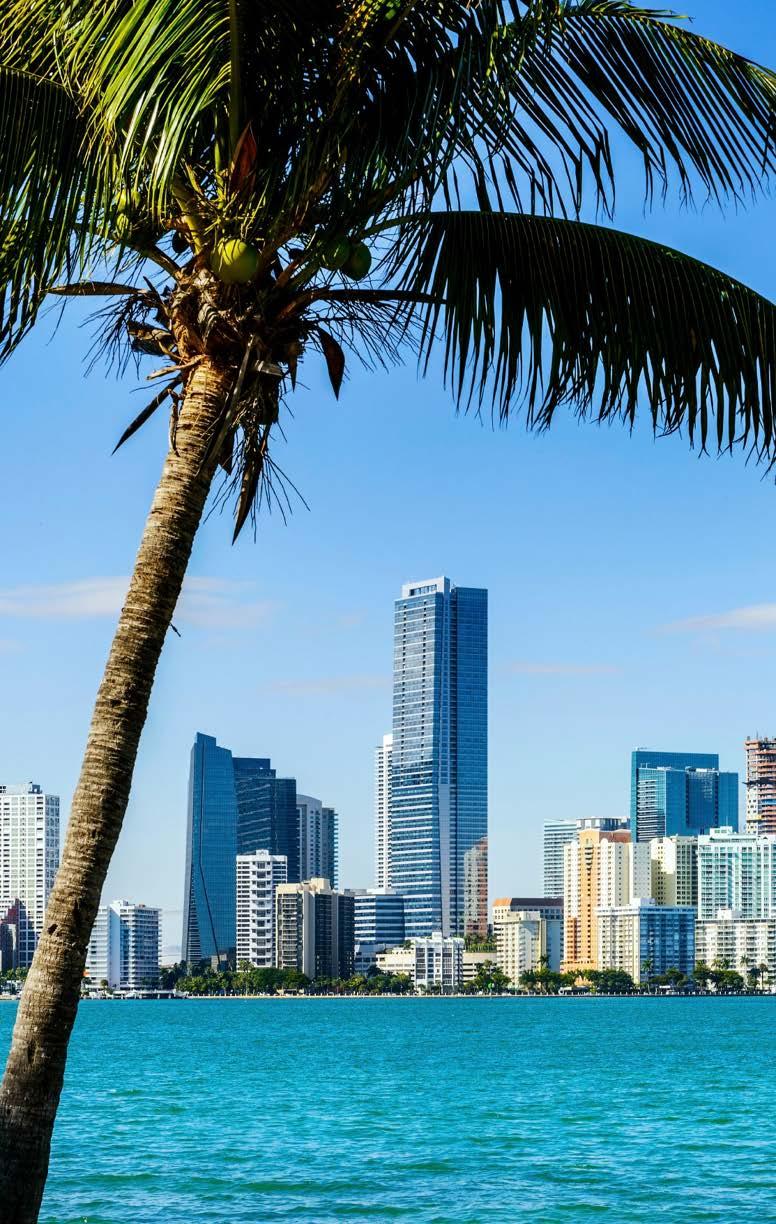 SOUTH FLORIDA THE ULTIMATE LIFESTYLE Miami is the preeminent destination for shopping, trendsetting fashions, nightlife, and entertainment.
