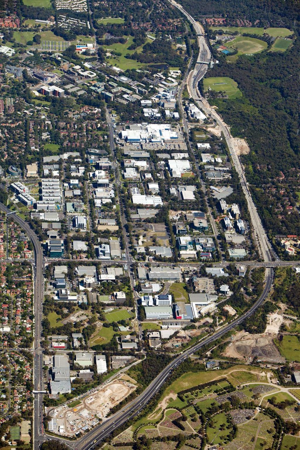 VIEW FROM ABOVE 4 Herring Road Macquarie Uni Macquarie Centre M2 Motorway, Herring Rd and Christie Rd on/off ramps to CBD Talavera Road Khartoum Road