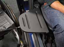 between the wheelchair and the car seat to help you with the transfer. Once you have transferred into the vehicle and are comfortable, the transfer plate can simply be folded out of the way.