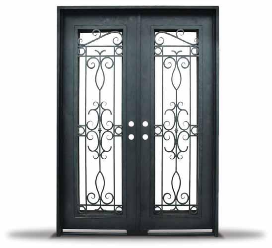 SPECIFICATIONS All scroll work is 5/8 solid steel All doors are powder coated Door frames are 1-1/2 x 6 (with optional 2 extenders available) Heavy duty barrel hinges with