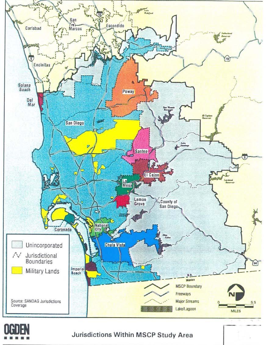 Figure 2. Multiple Species Conservation Program in San Diego County (1998).