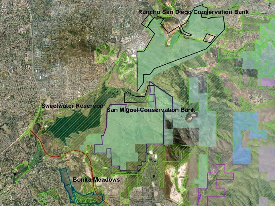Figure 4. Large contiguous preserves in unincorporated San Diego County.