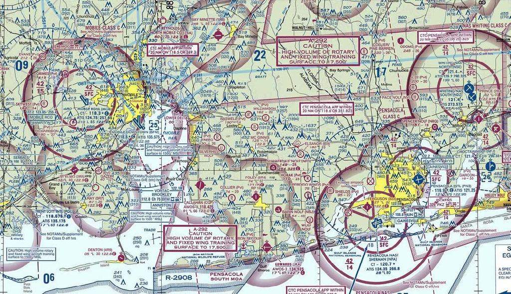 VFR PROCEDURES - Arrivals over Bay Minette Municipal Airport (1R8) 5500 MSL Bay Minette Municipal Airport (1R8) N30 52'14"/W87 49'05" 167 @13NM LIGHTS ON FOR MAXIMUM VISIBILITY CAUTION: STAY ALERT