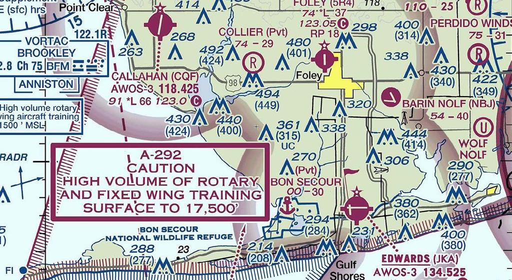 VFR PROCEDURES - Gulf Shores VFR Hold Weeks Bay N30 23'52"/W87 49'48" Callahan Airport (CQF) N30 27'43"/W87 52'38" CAUTION: STAY ALERT FOR CONVERGING