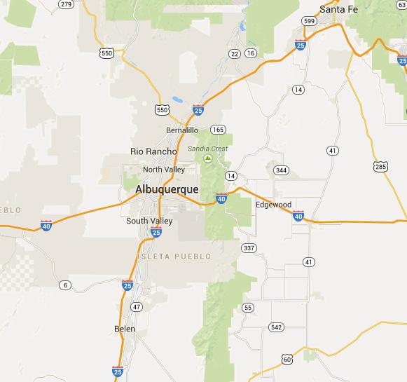 Regional Map Albuquerque MSA Location