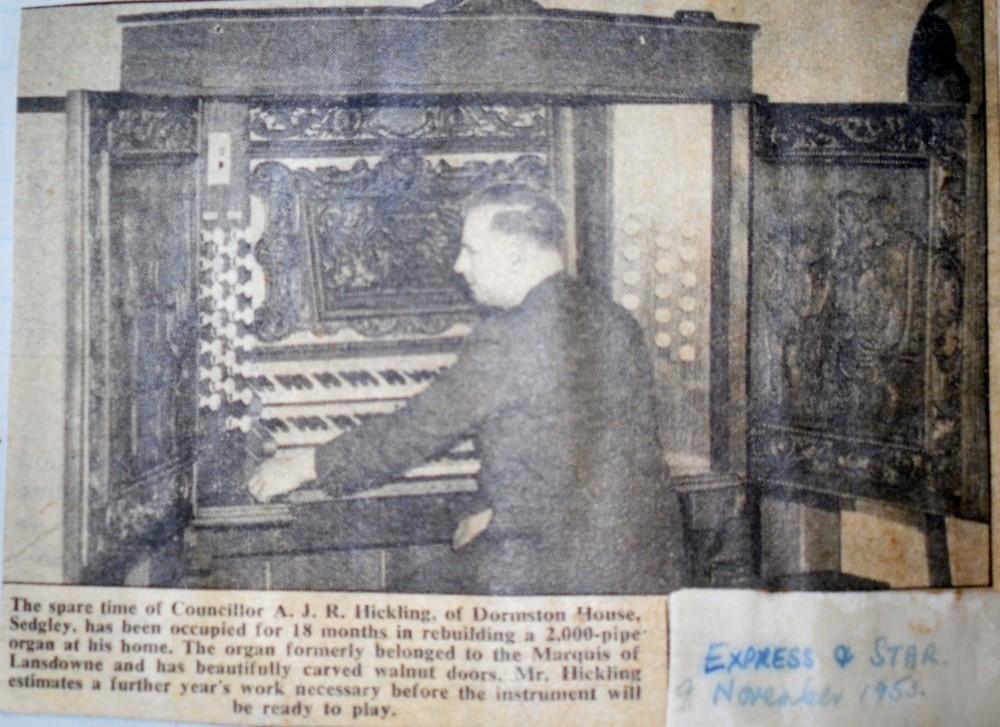 Councillor Hickling's pipe organ.