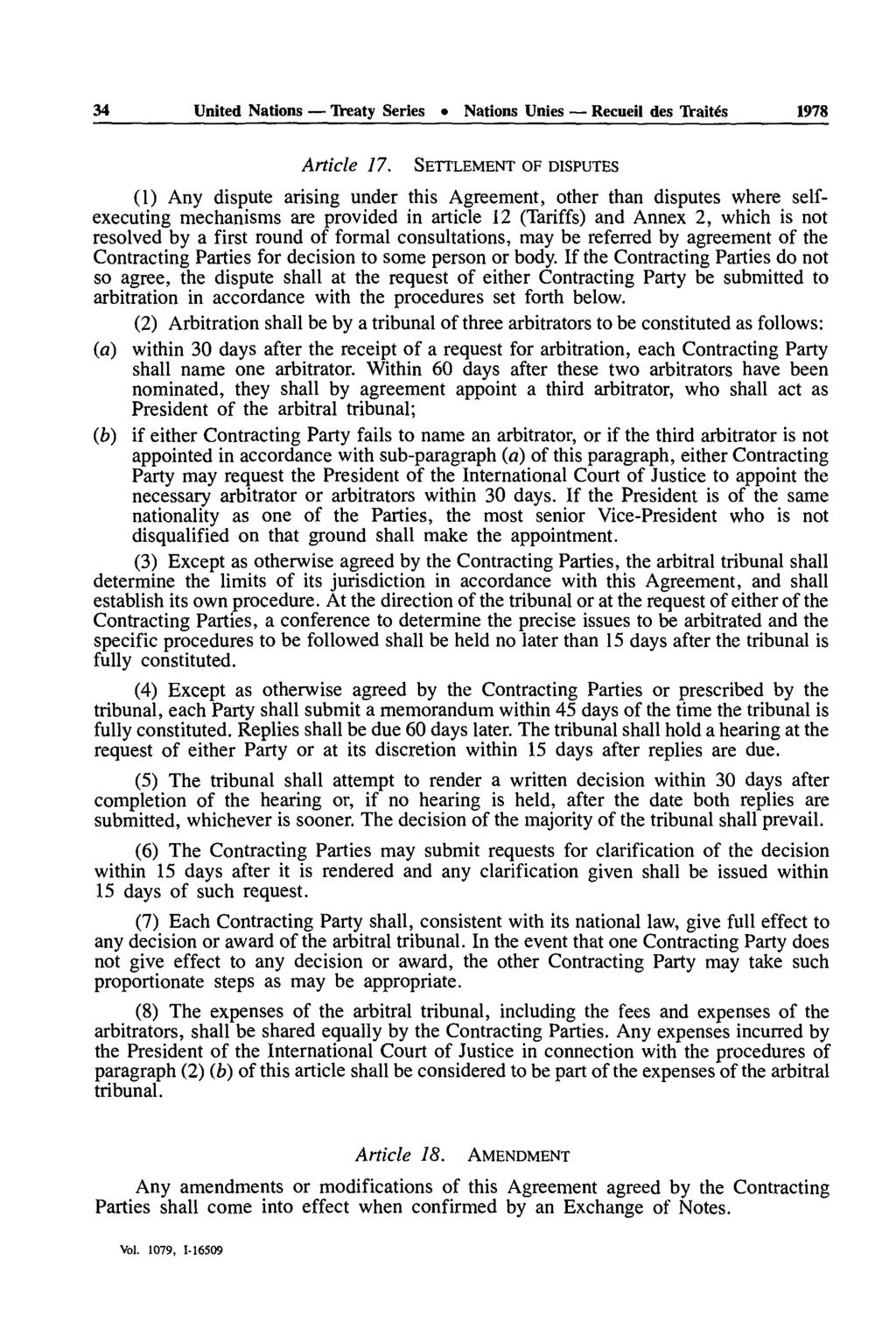 34 United Nations TVeaty S ries Nations Unies Recueil des Traités 1978 Article 17.