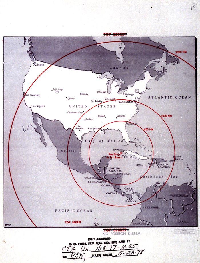 CUBAN MISSILE CRISIS Nuclear weapons in Cuba could reach anywhere in the U.S. in less than 20 minutes.